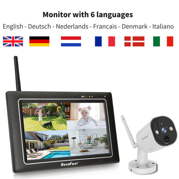 SecuFirst CWL401W4 Met 7 inch monitor en 4x Draadloze Beveiligingscamera - Wit